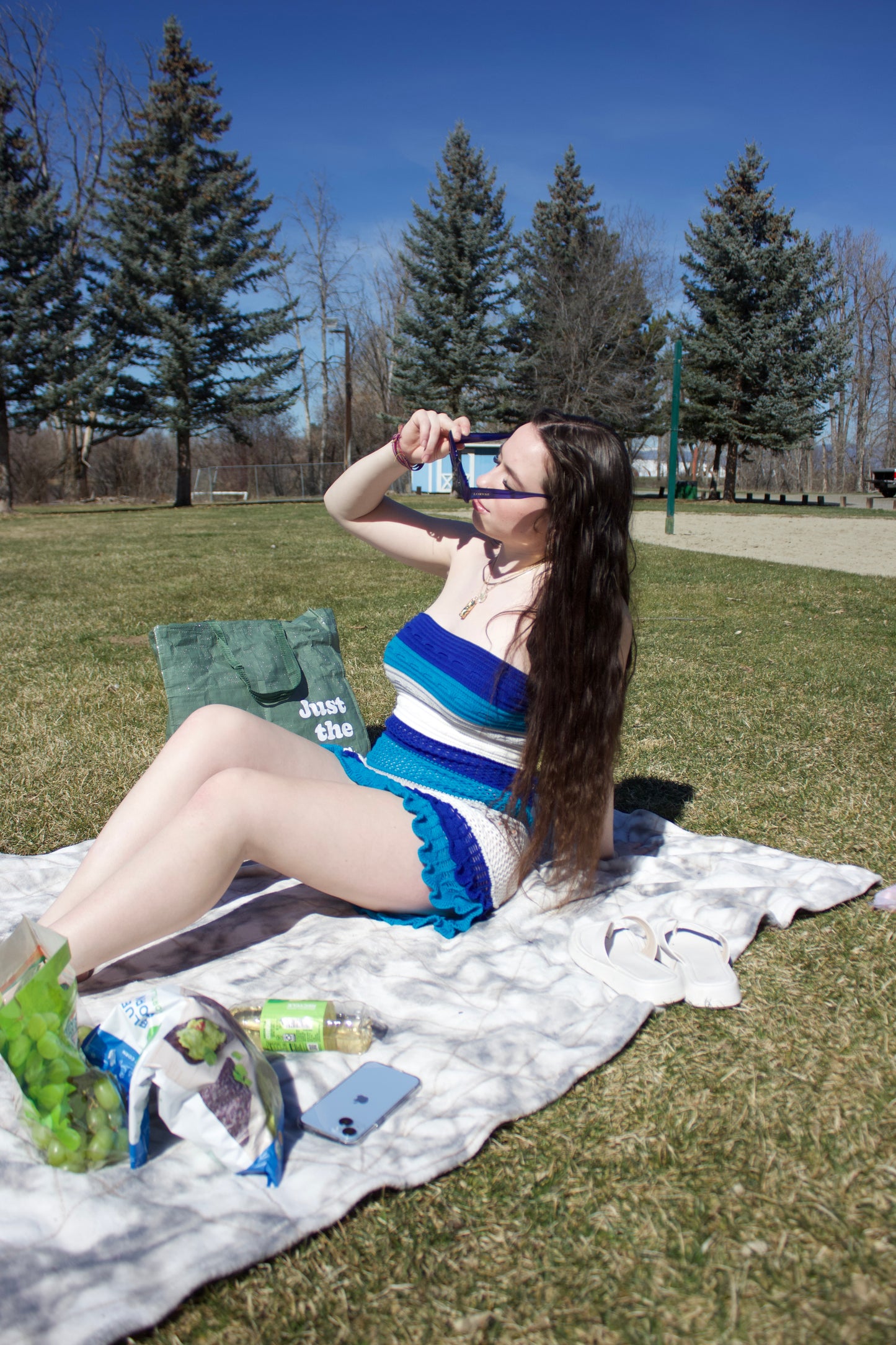 Beach Crochet Cover Up - Blue