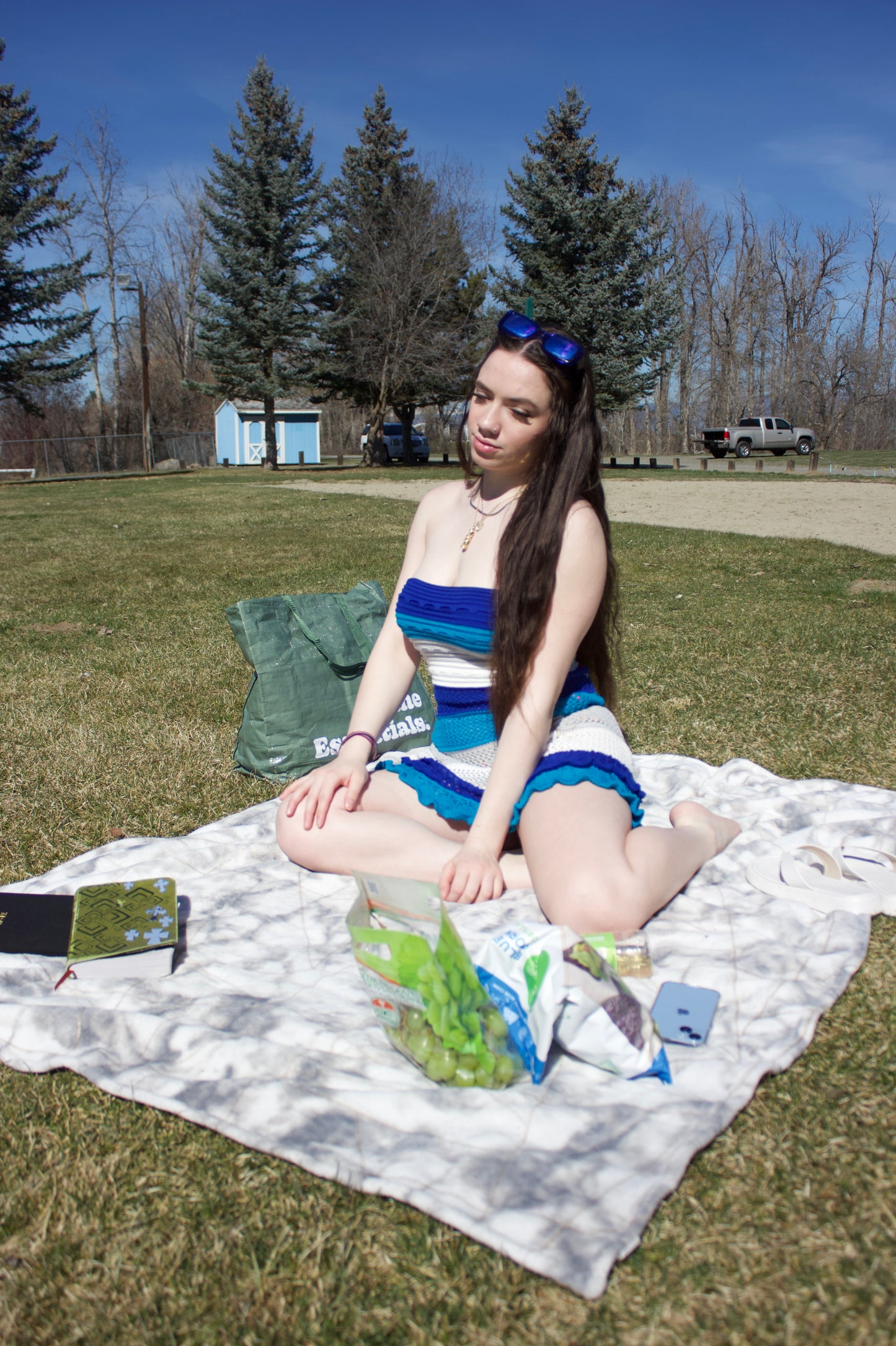 Beach Crochet Cover Up - Blue